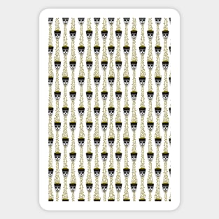 puking gold skulls Sticker